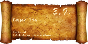 Bayer Ida névjegykártya